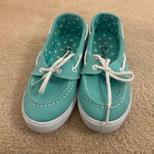 Delic 8 Mint Green Canvass Slip On Boat Shoes size 12